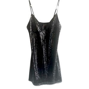 Victoria’s Secret The Lacie Nightgown Lingerie Black Sequin Teddy Camisole